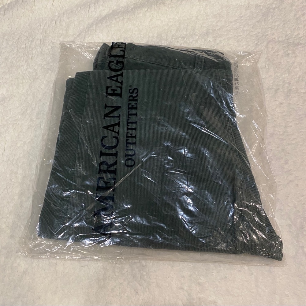 AEO: Green Corduroy Mom Jeans